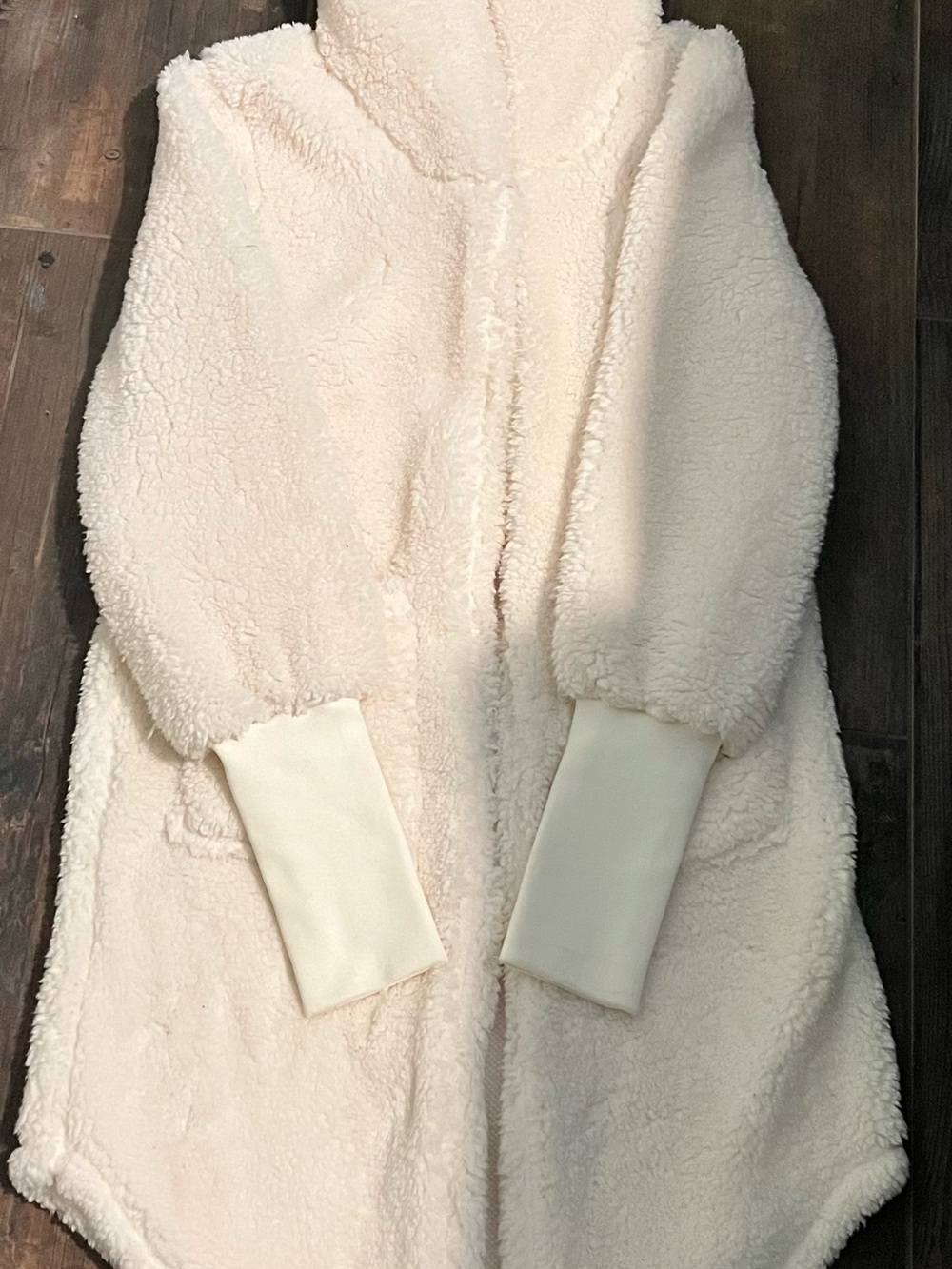 VENUS Cream Teddy Sherpa Hooded Jacket